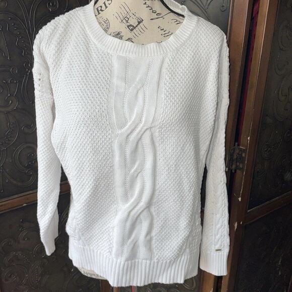 Tommy Hilfiger White Cotton Knit Sweater Women's‎ Size M - Picture 1 of 6